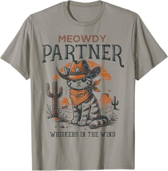Cowboy Cat Meowdy Partner Vintage Howdy Kitten Women Men Kid T-Shirt