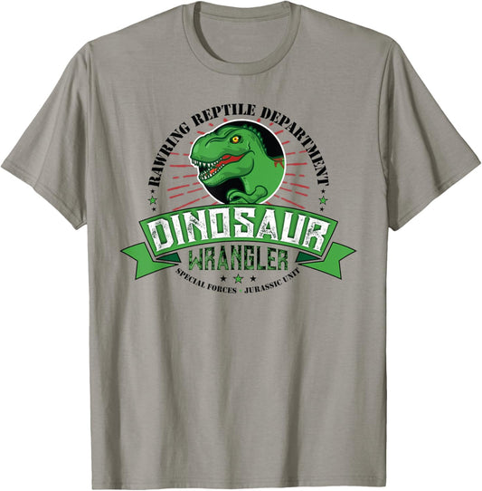 Dinosaur Wrangler Jurassic Unit Cute Kids T-Rex Dino Costume T-Shirt