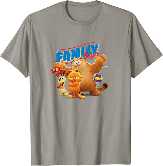 The Garfield Movie Family Style Cattitude Group Shot T-Shirt