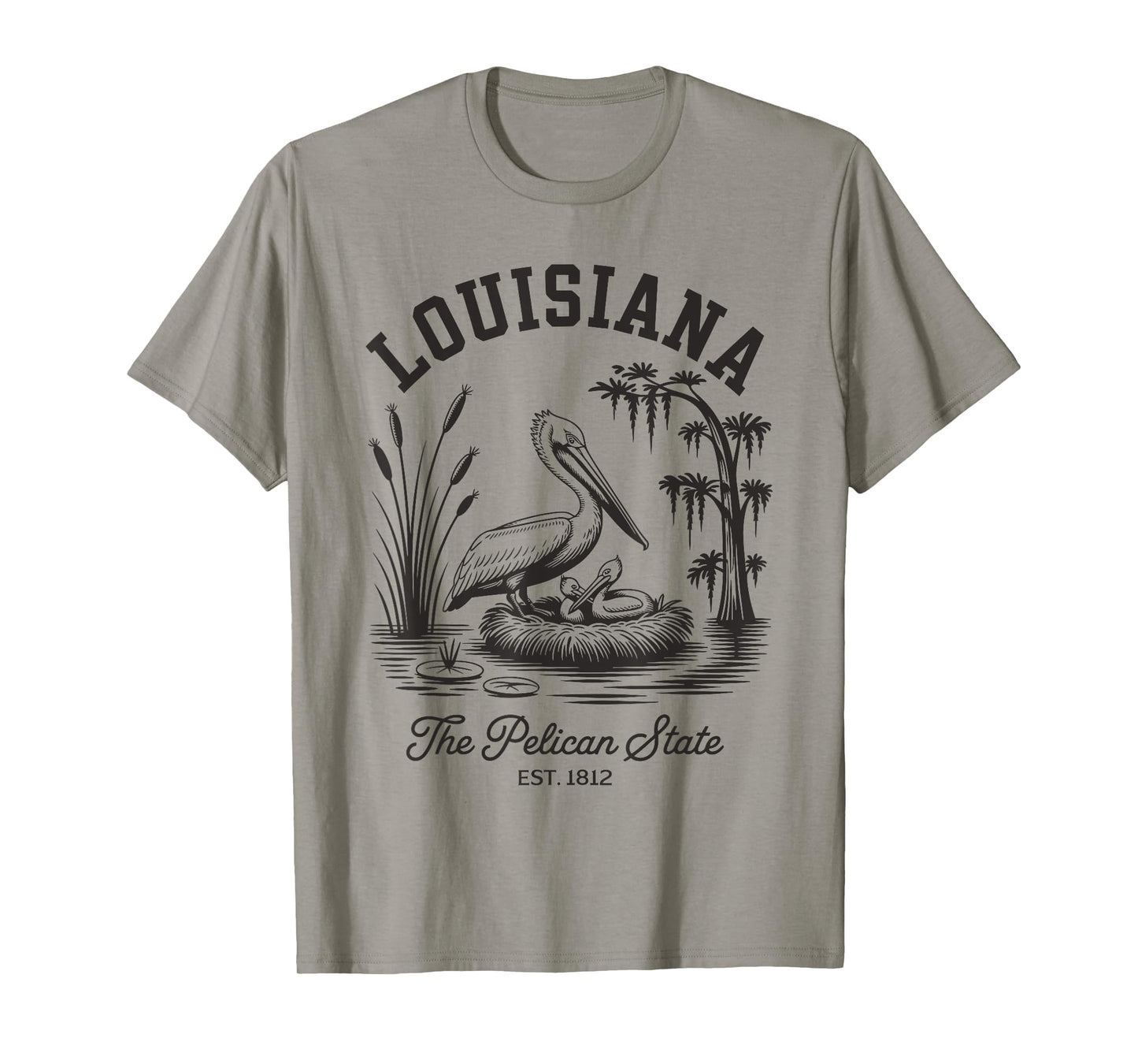 Louisiana Pelican State Shirt Swamp and Wildlife Vintage T-Shirt