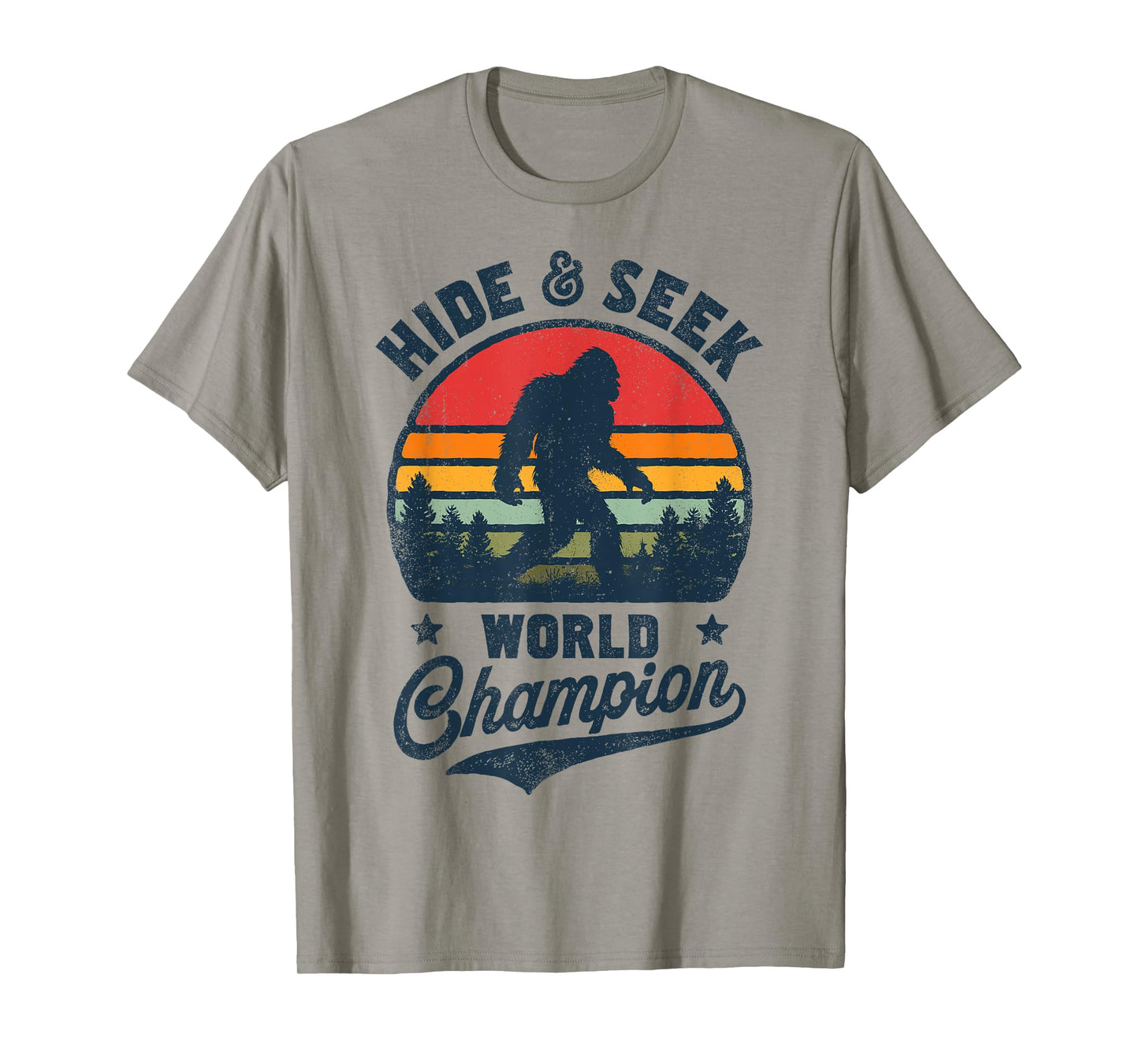 Bigfoot Hide And Seek World Champion Sasquatch Retro Vintage T-Shirt