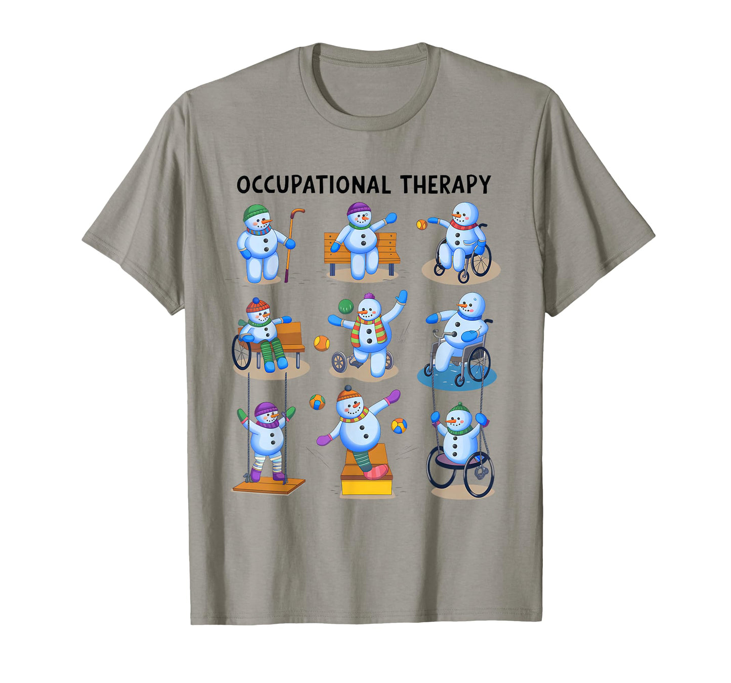 Occupational Therapy OT Christmas Funny Snowman Xmas Vibes T-Shirt