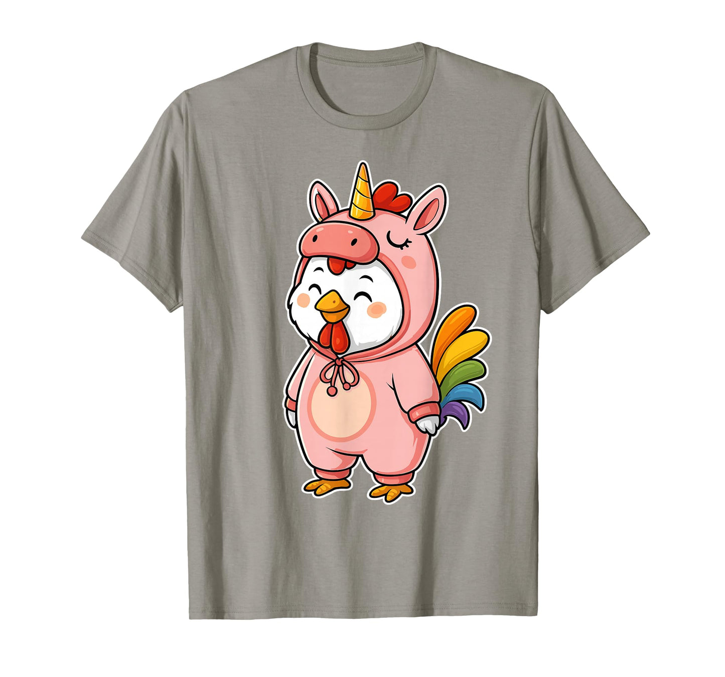 Kawaii Chicken In Unicorn Costume for Girls kids Chicken T-Shirt