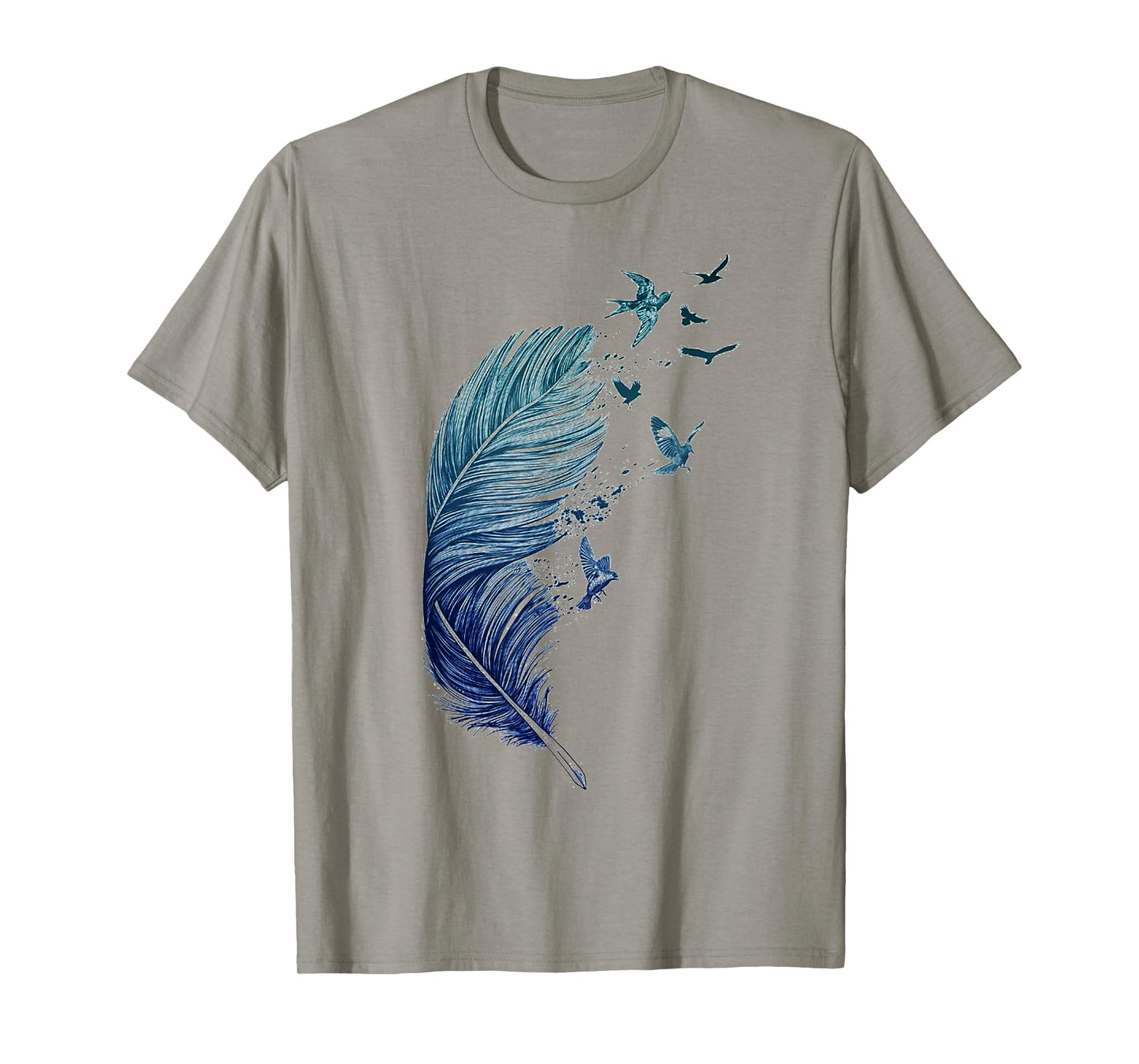 Flying Flock of Birds Feather Ink Art Bird Lovers T-Shirt