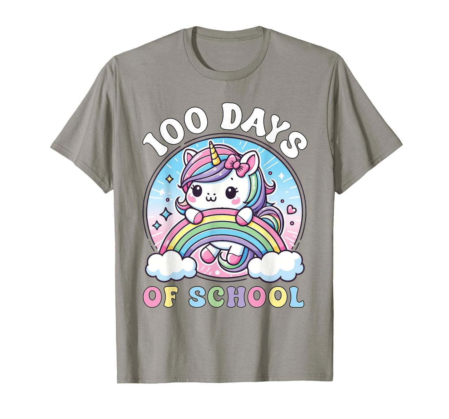 Cute 100 Days of School Girls Unicorn 100th Day School kids T-Shirt