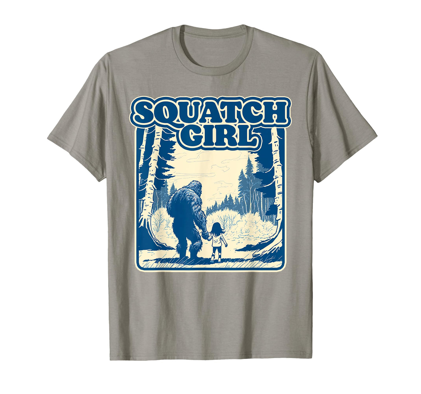 Squatch Girl Cute Sasquatch Bigfoot Lover Girl Holding Hands T-Shirt