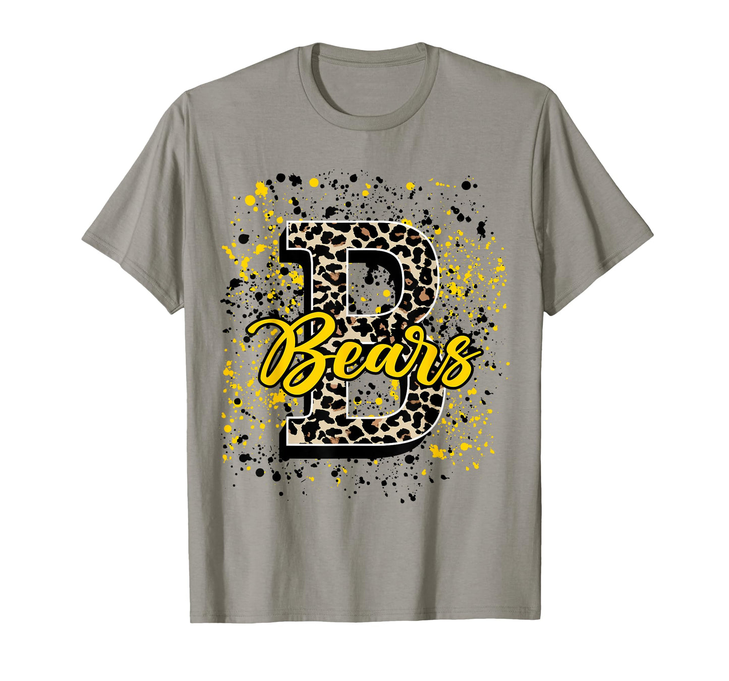 Bears Splatter Yellow Bear Pride School Spirit Mascot T-Shirt