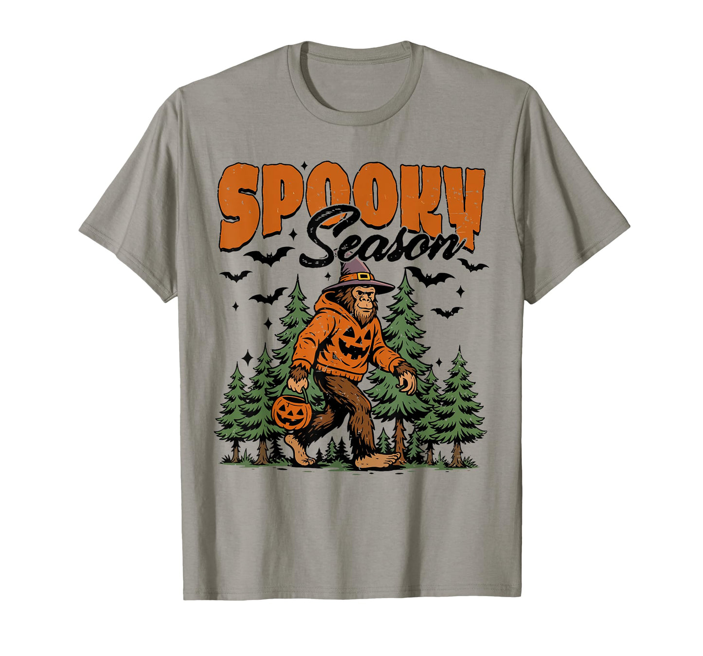 Spooky Season with Bigfoot Funny Sasquatch Halloween Autumn T-Shirt