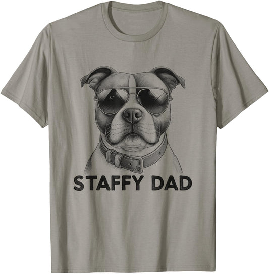 Staffordshire Bull Terrier Staffy Dad Dog Design For Men T-Shirt