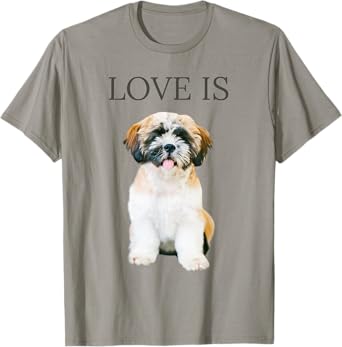 Shih Tzu Shirt Women Men Kids Love Dog Mom Dad Pet Puppy Tee T-Shirt