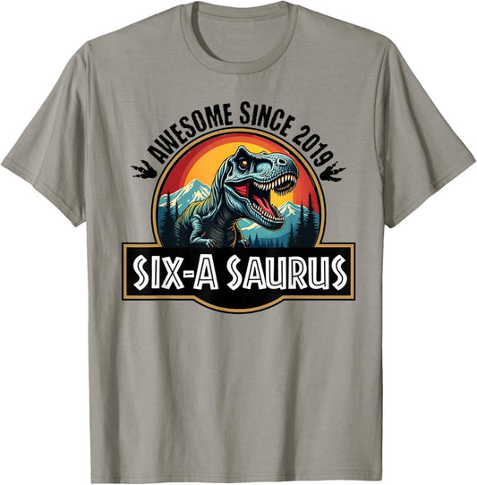 Six-a-Saurus 6th Birthday Dinosaur T-Rex for Boys And Girls T-Shirt