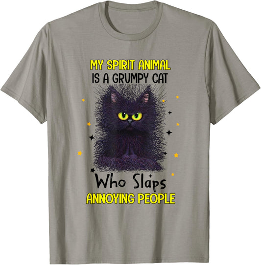 Vintage My Spirit Animal Is A Grumpy Funny Cat T-Shirt