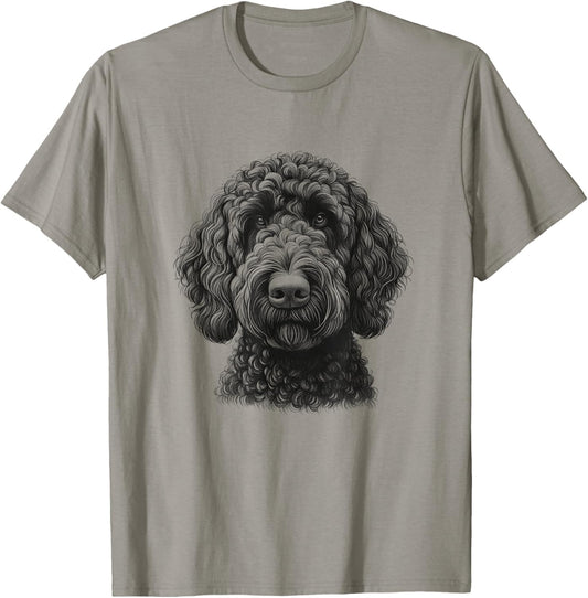 Black Labradoodle Dog Art Design T-Shirt