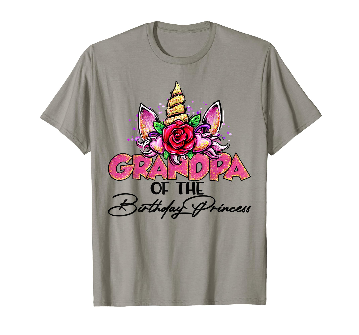 Grandpa of the Birthday Princess Unicorn Matching Family T-Shirt