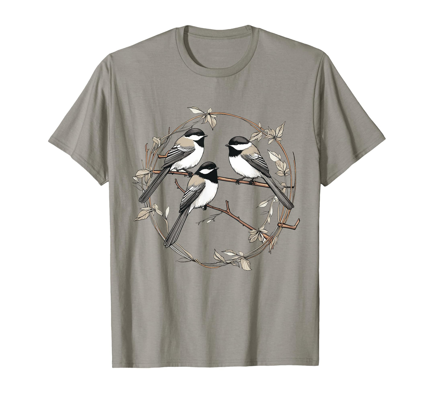 Black capped Chickadee Geometric Patten Art,Cute Bird Lover T-Shirt