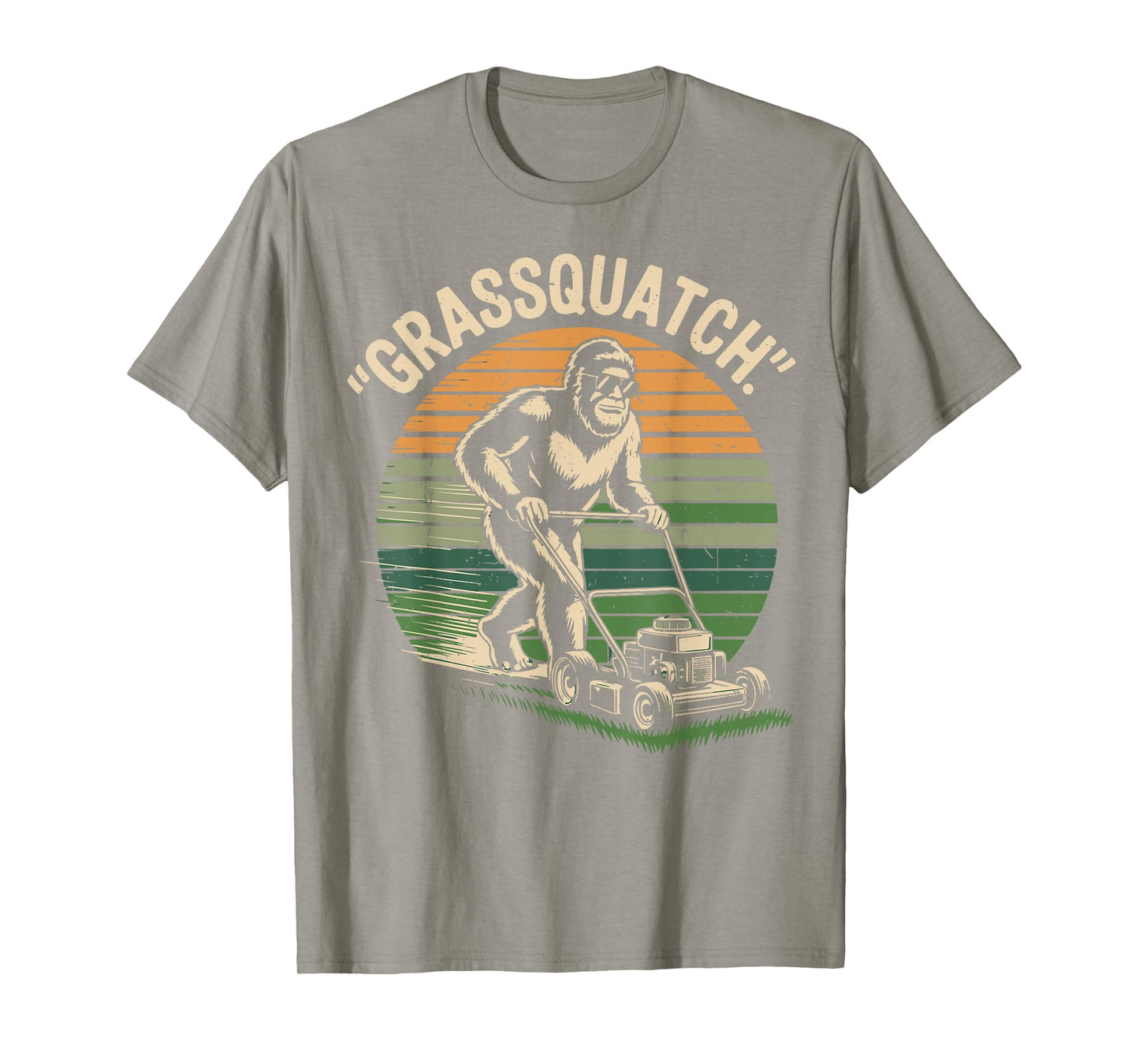 Grassquatch Bigfoot Lawn Mowing Funny Mower Dad Gift Garden T-Shirt