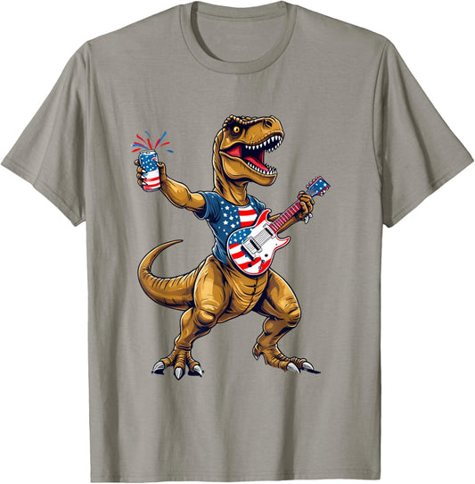Funny Dinosaur 4th of July Amerisaurus Rex T-Shirt