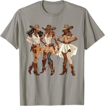 Black African American Cowgirl Western Country Texas Rodeo T-Shirt