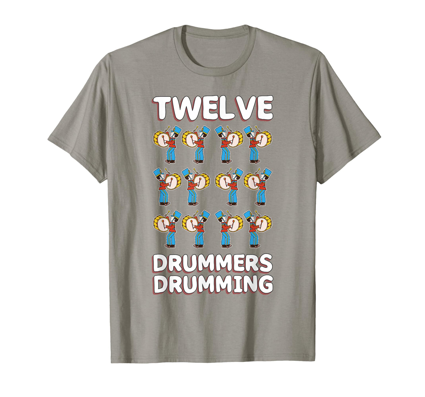 Twelve Drummers Drumming T-Shirt Song 12 Days Christmas Tee T-Shirt