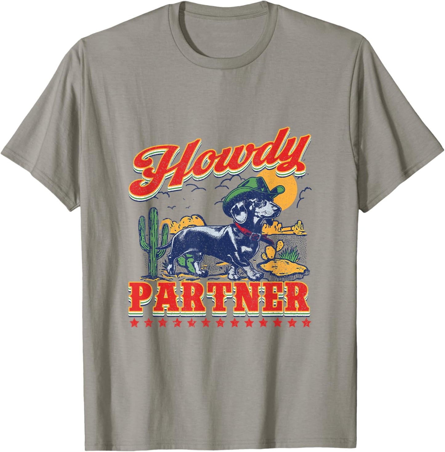 Howdy Partner Rodeo Cowboy Weenie Dachshund Western Dog T-Shirt