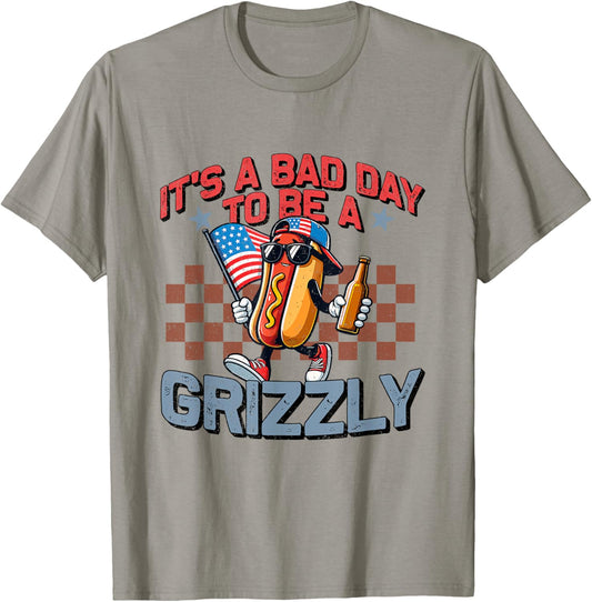It's A Bad Day To Be A Glizzy Humor 4th Of July Hot Dog T-Shirt