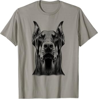 Proud Doberman Dog Portrait in Drawing Style T-Shirt