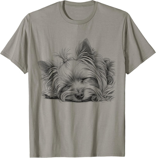 Yorkshire Terrier Dog Sleeping Yorkie Design Idea T-Shirt
