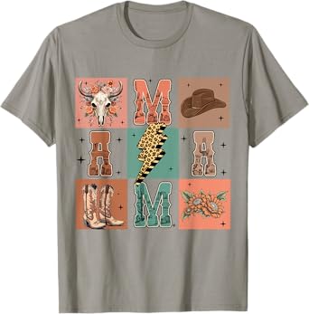 Western Mama Cowboy Cowgirl Mothers Day Mom Country Boots T-Shirt