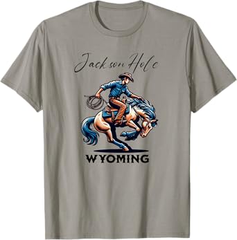 Jackson Hole Wyoming Rodeo Cowboy and Horse T-Shirt