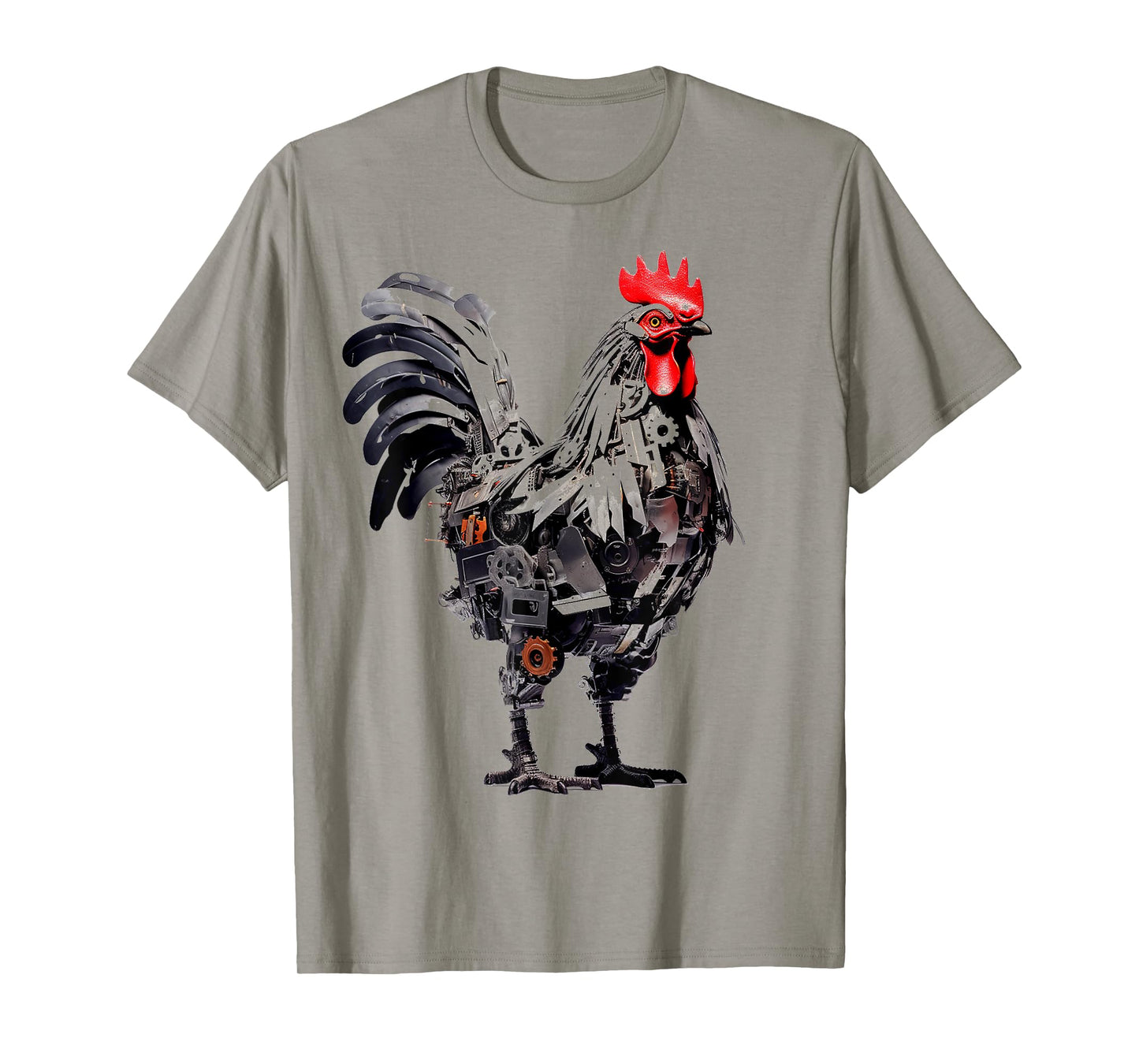 Chicken Robot Art Animal Lover Portrait Graphic Chicken T-Shirt