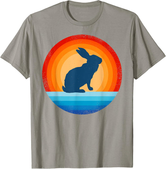 Bunny Retro Vintage 60s 70s Sunset Rabbit Mammal Animal Men T-Shirt