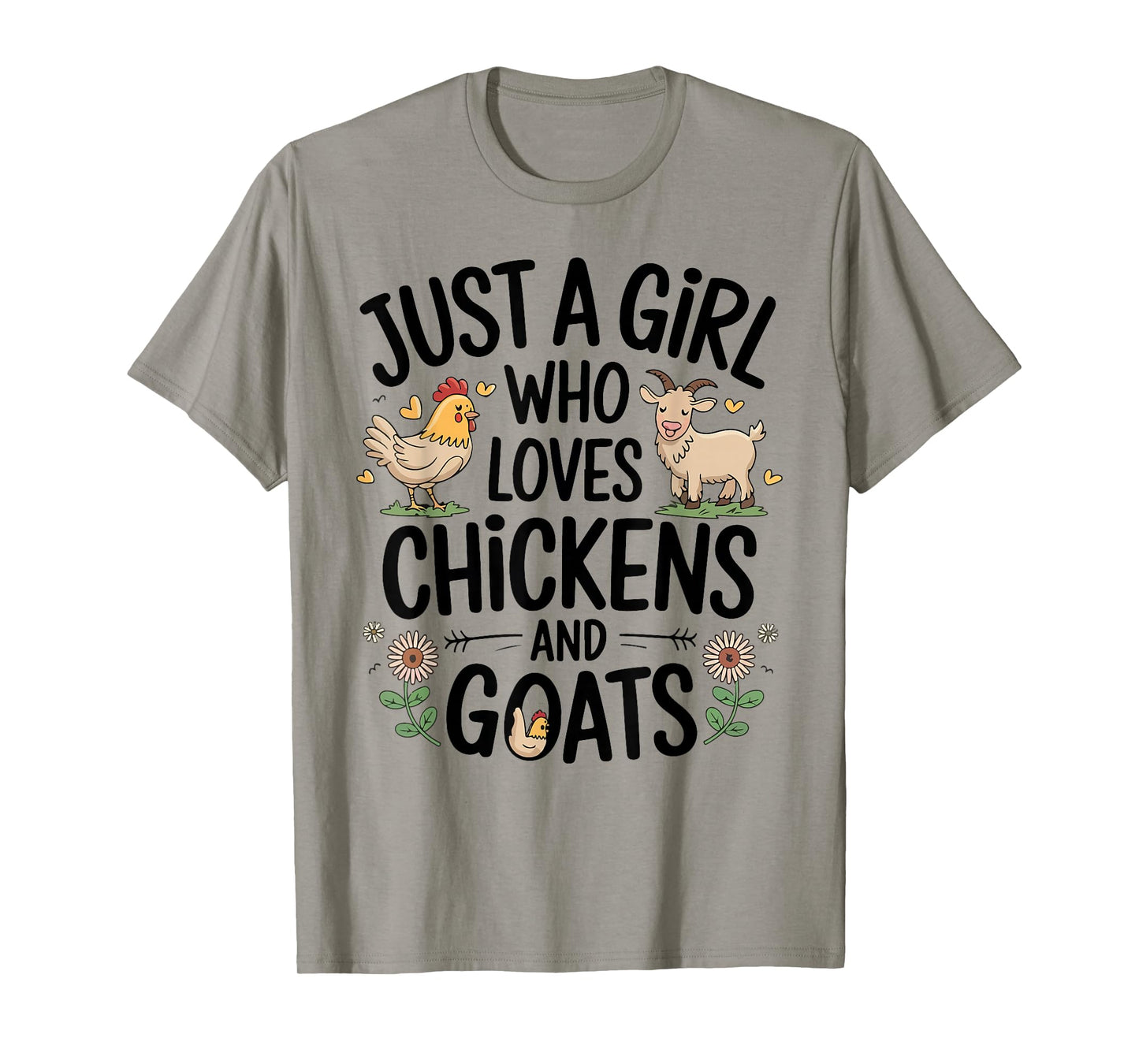 Just A Girl Who Loves Chicken And Goats Farming Farmer Women T-Shirt