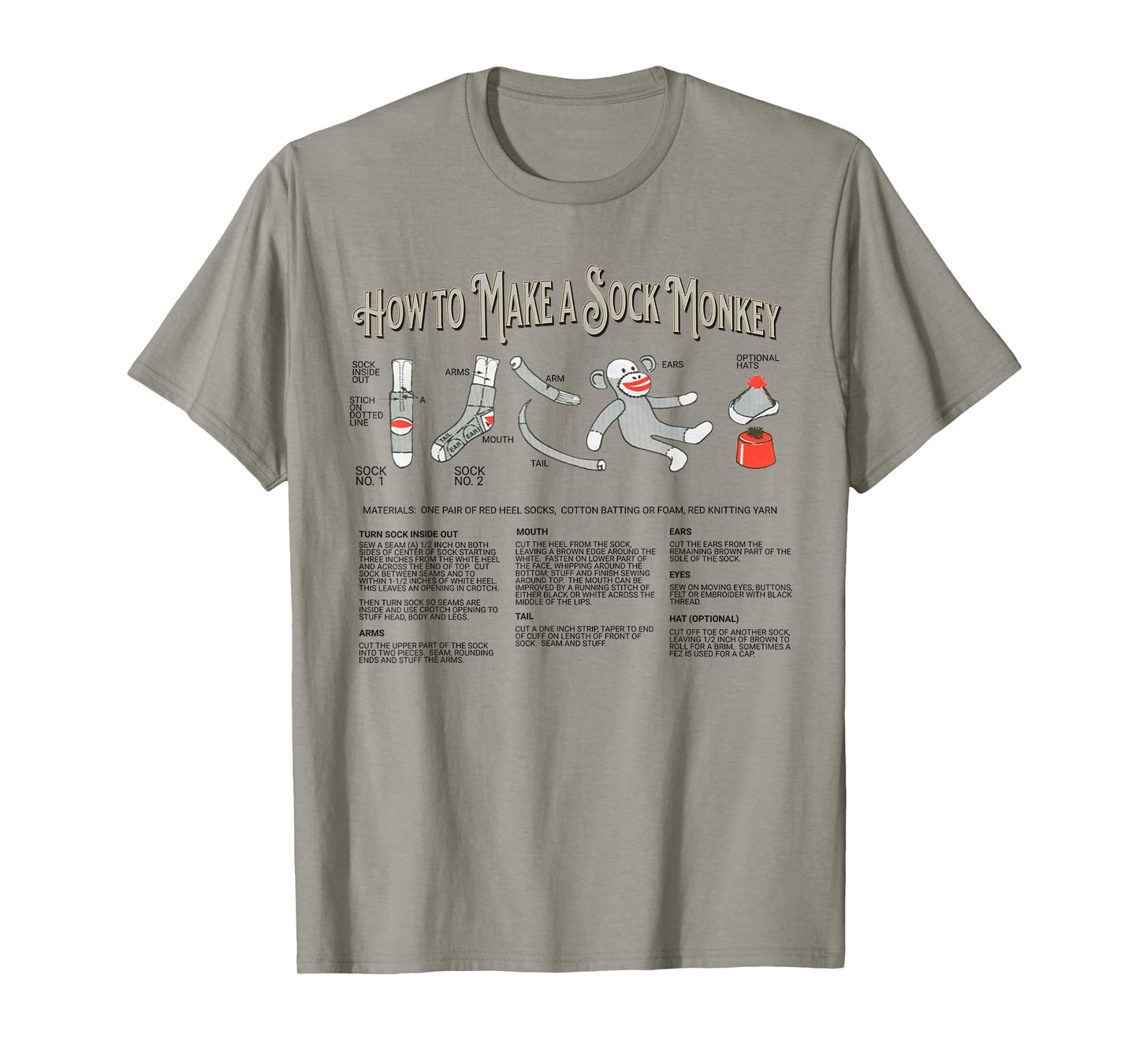 How to Make a Sock Monkey Vintage Sock Monkeys T-Shirt