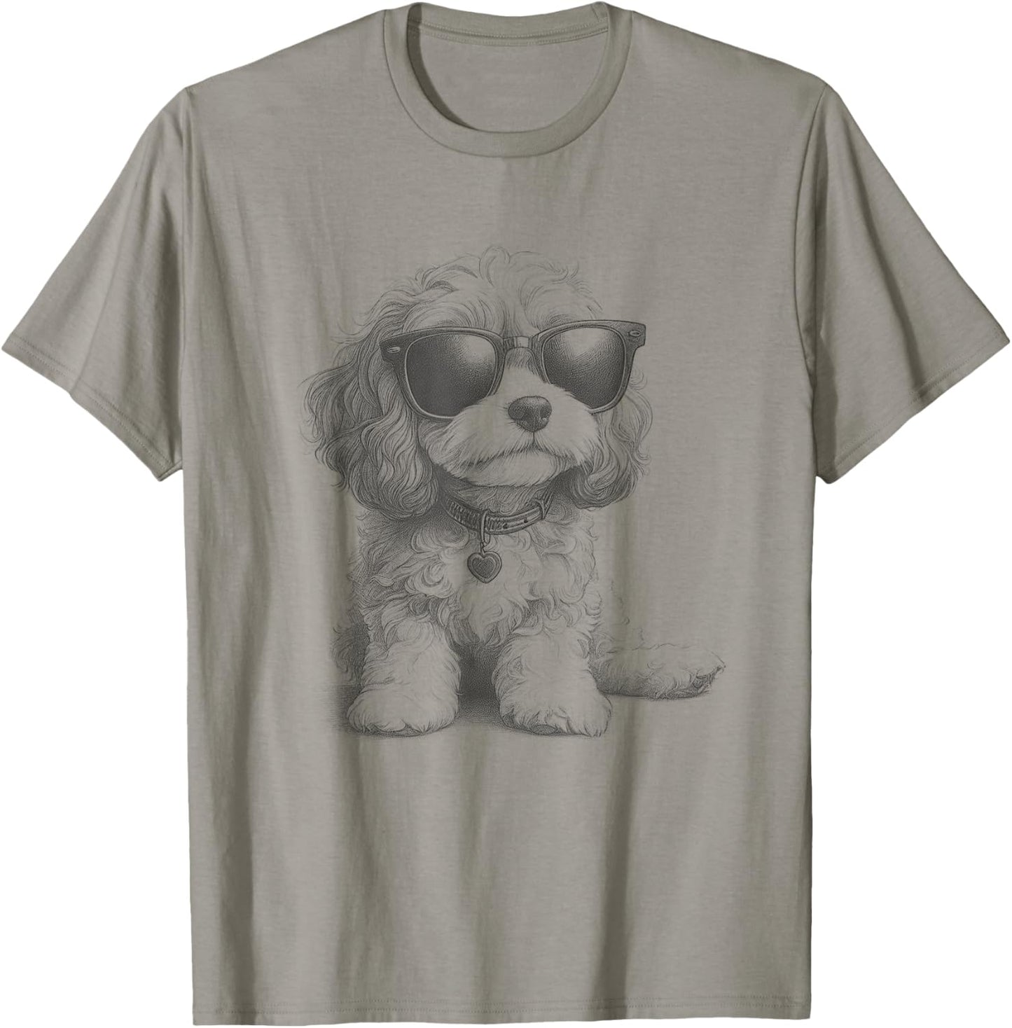 Cavapoo Dad Dog Sunglasses Design for Men and Kids T-shirt