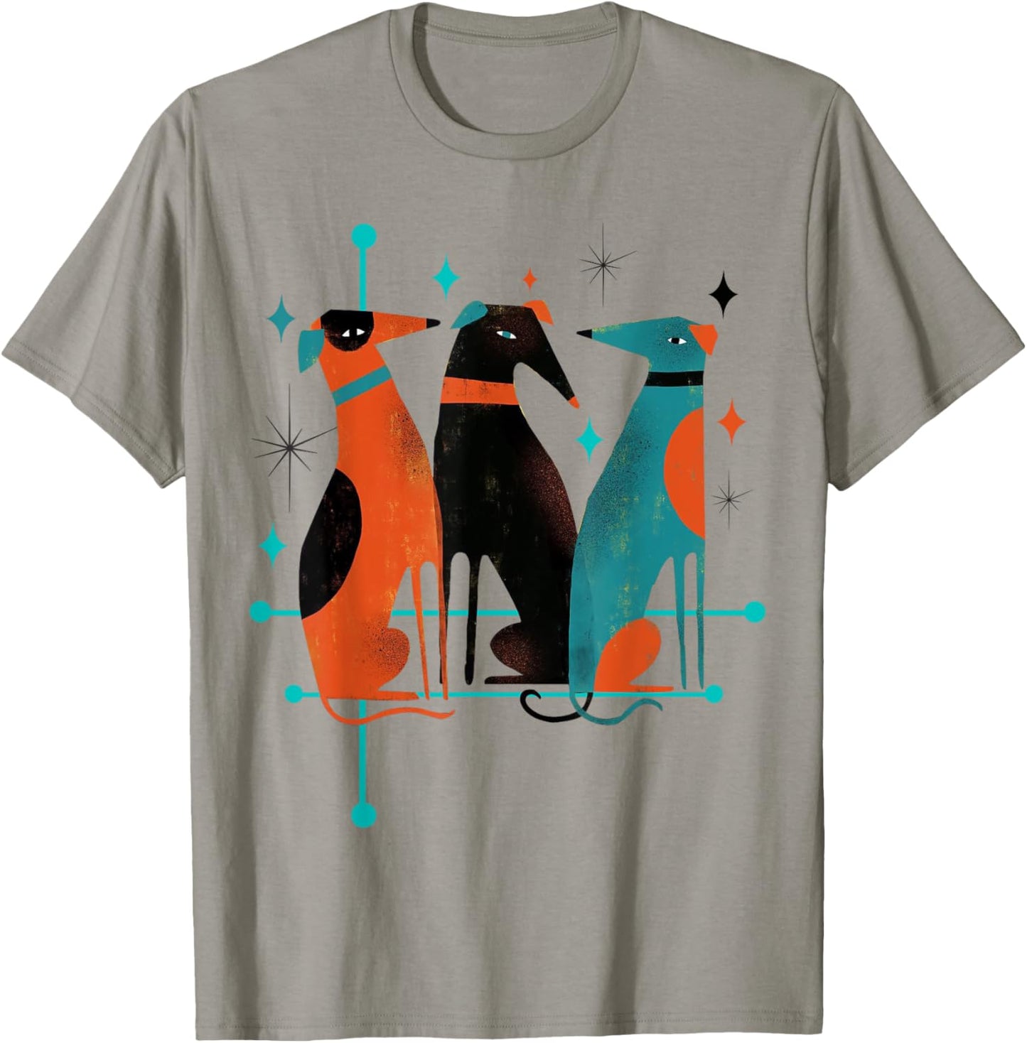 Vintage Retro Mid-Century Modern Look Dogs 50s 60s Style T-Shirt