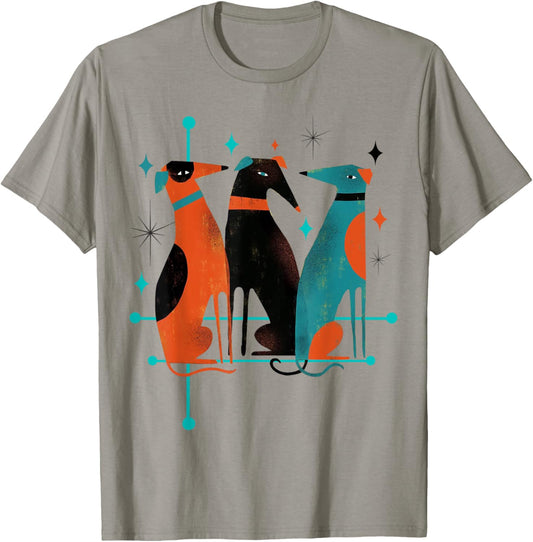 Vintage Retro Mid-Century Modern Look Dogs 50s 60s Style T-Shirt