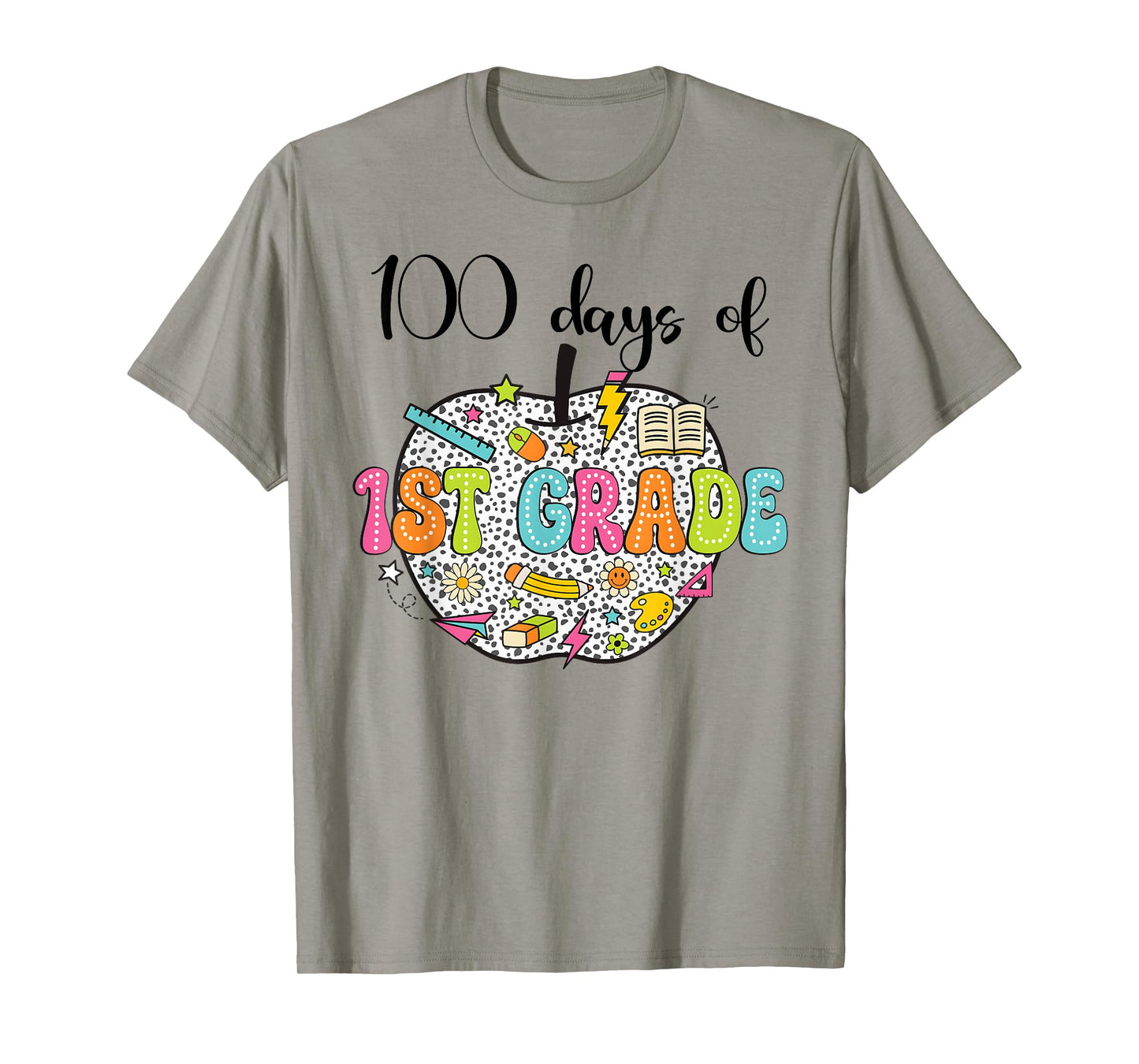 100th day of school shirt 100 days of 1st grade Bow Apple T-Shirt