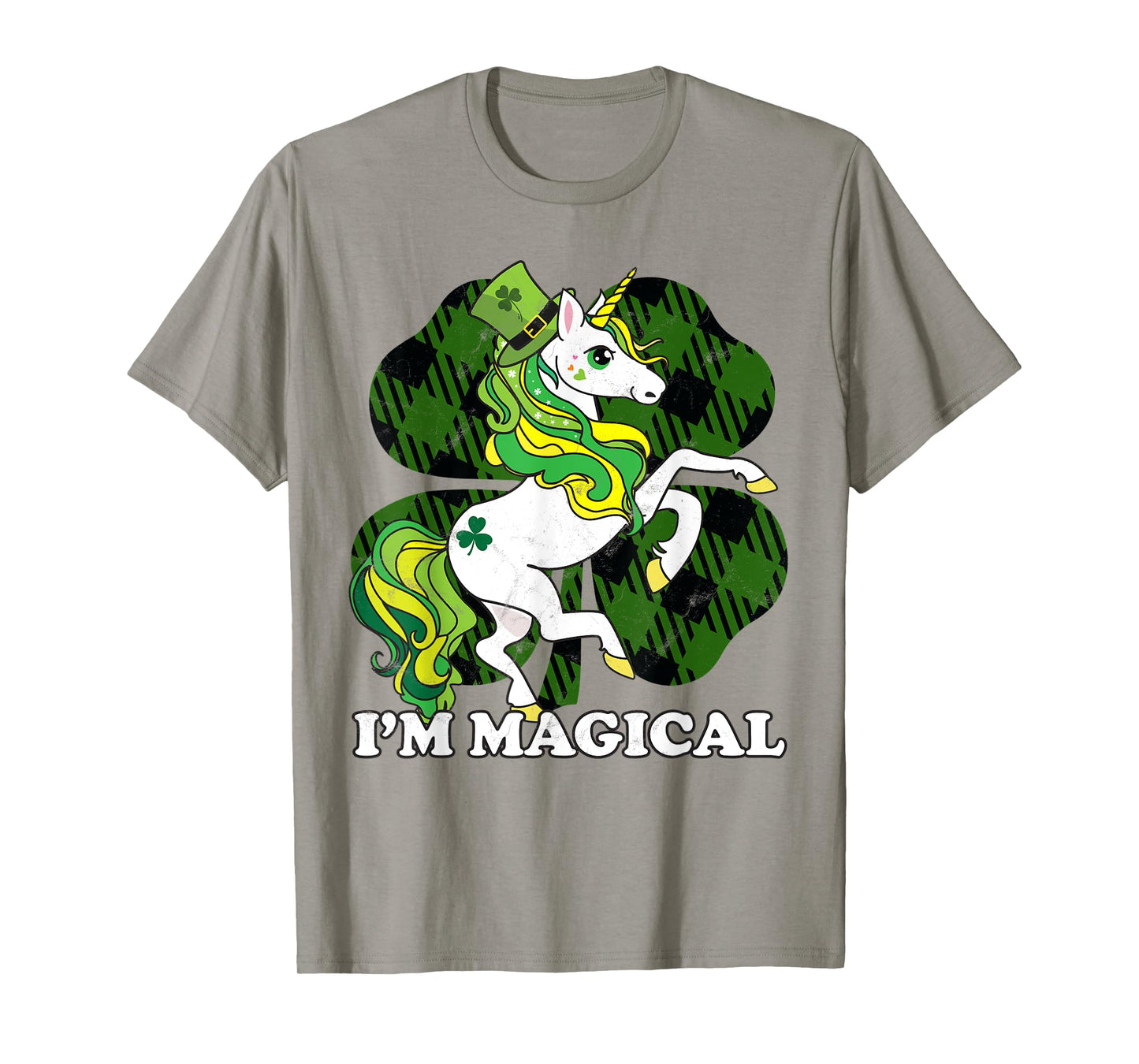 Unicorn Plaid St Patricks Day Magical Lepricorn Girl Women T-Shirt