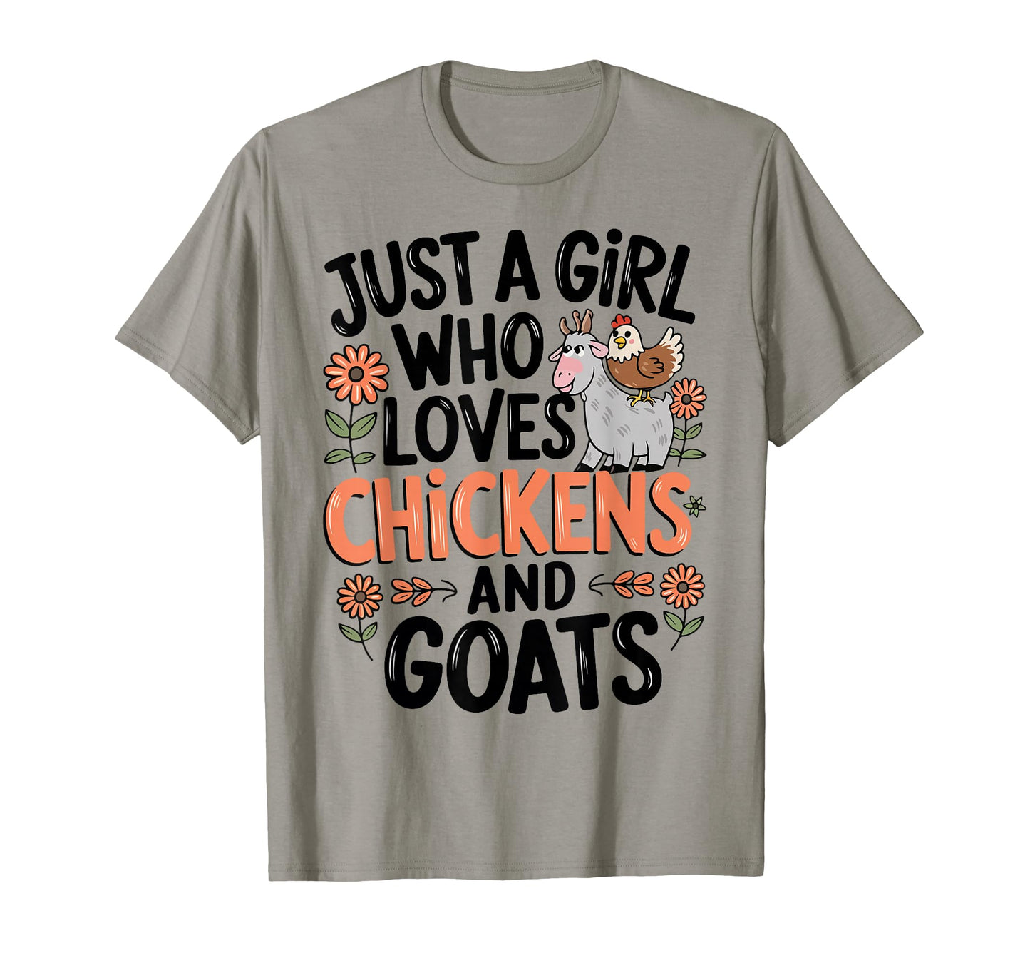 Just A Girl Who Loves Chicken And Goats Farming Farmer Women T-Shirt