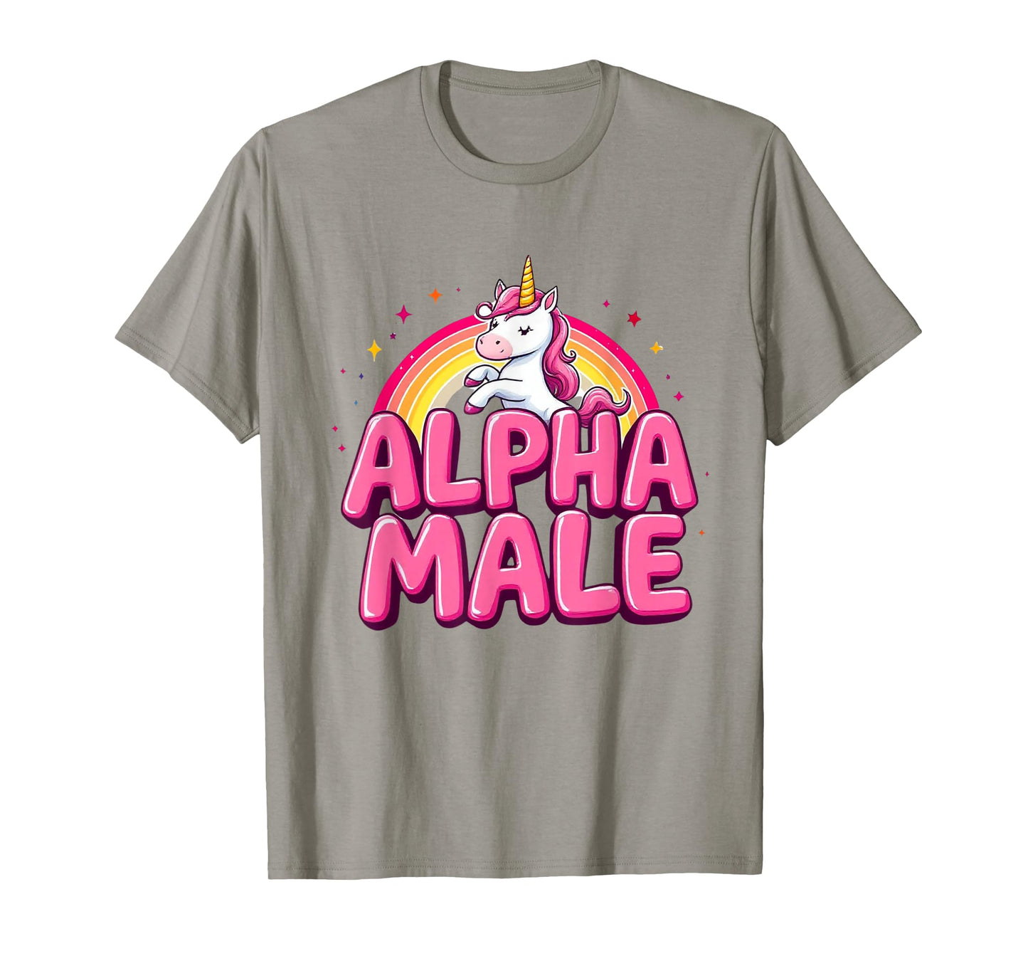 Cute Alpha Male Unicorn Funny Sarcastic Humor Ironic Men T-Shirt