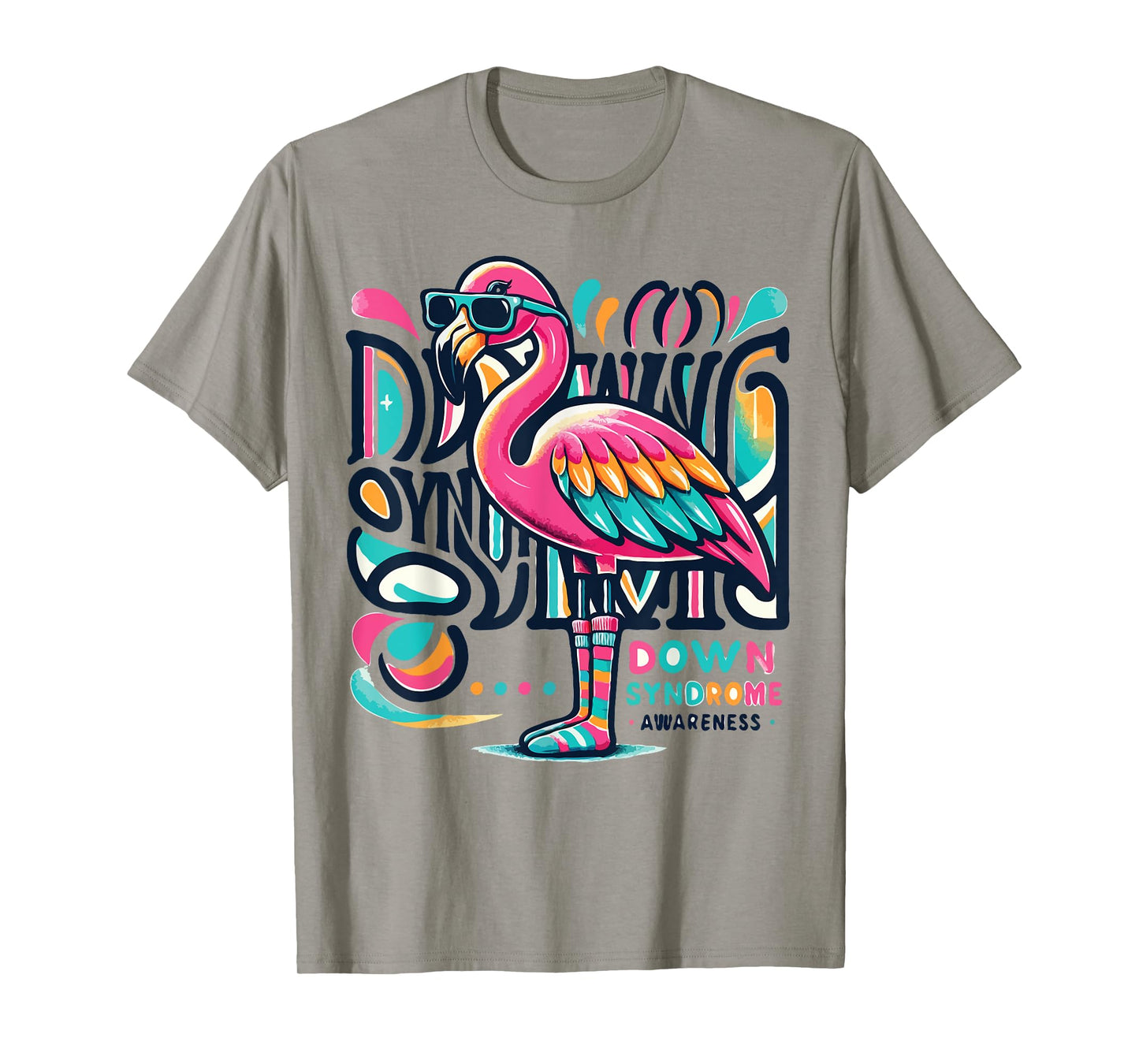 Flamingo Down Syndrome Awareness Adult Health Women Kids T-Shirt