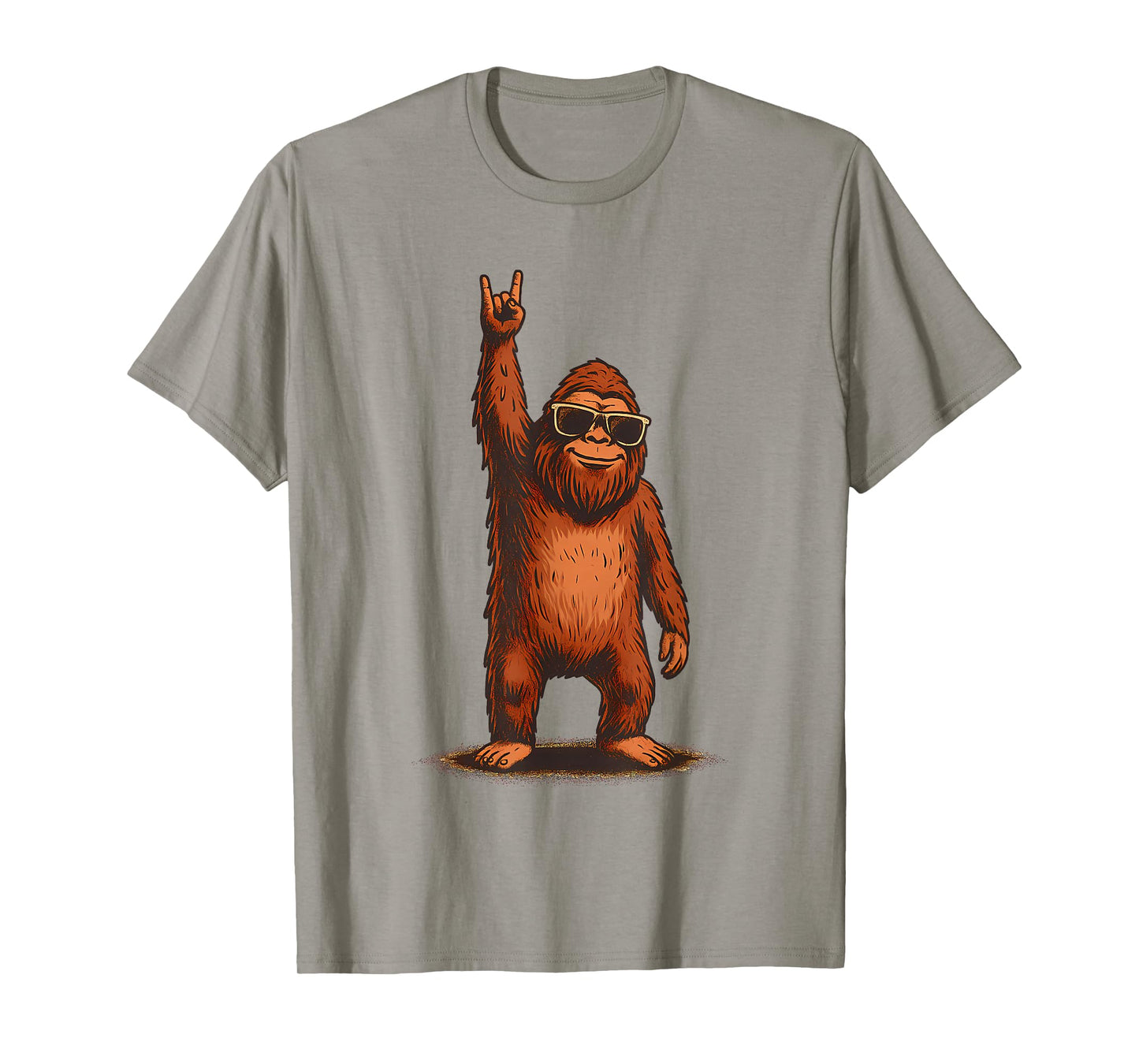 Retro Bigfoot Rock Music Lover Funny Bigfoot Men Women T-Shirt