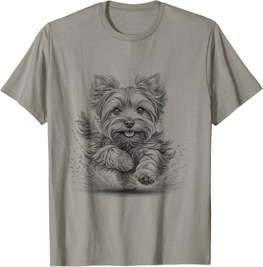 Yorkshire Terrier Dog Running Yorkie Design Idea T-Shirt