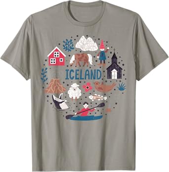 Travel Europe Iceland Reykjavik Family Vacation Souvenir Tee T-Shirt, Small