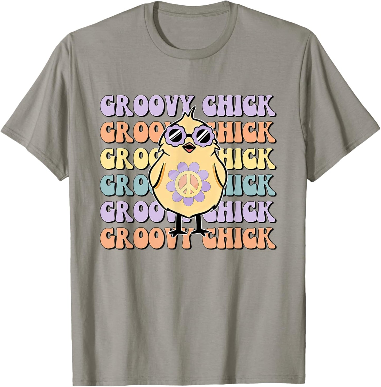 One Groovy Chick Retro Chick Costume Glasses Cute Easter Day T-Shirt