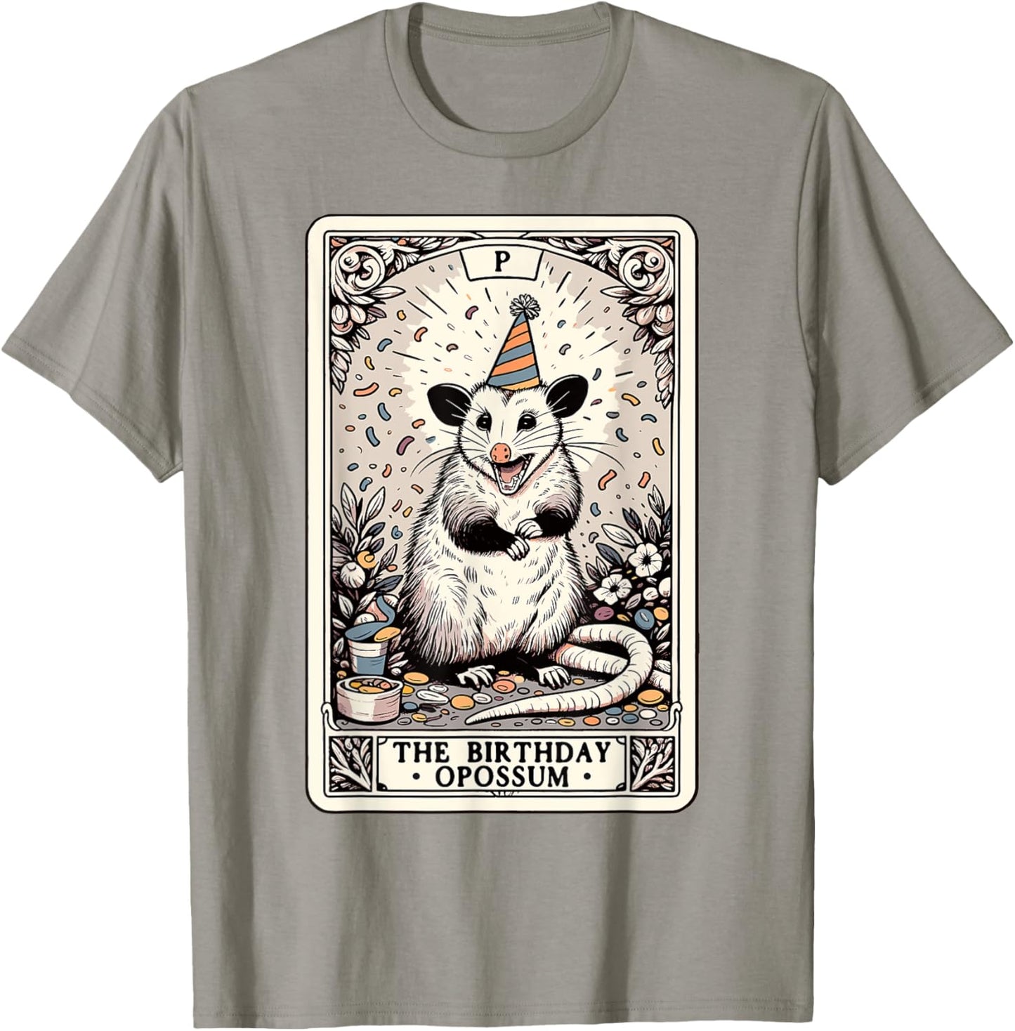 The Birthday Opossum Tarot Card Opossum T-Shirt
