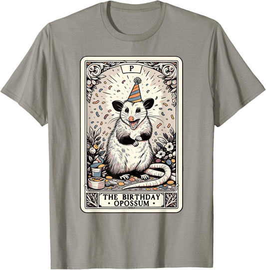The Birthday Opossum Tarot Card Opossum T-Shirt
