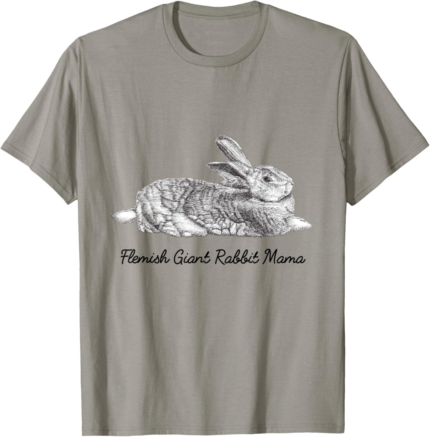 Flemish Giant Bunny Rabbit Mama Drawing T-Shirt