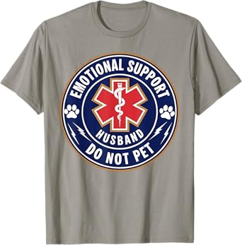Emotional Support Husband Do Not Pet Service Dog Love Humor T-Shirt