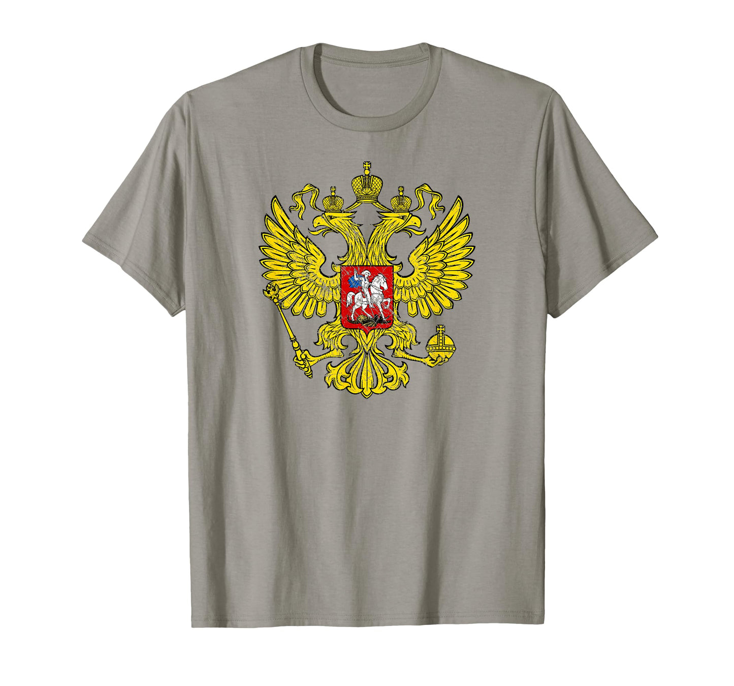Distressed Russian Coat of Arms Two Headed Eagle St George